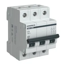 GENERICA ВА47-29М 3P C 6А 4,5кА (MVA21-3-006-C-G). Автоматический выключатель. IEK