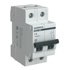 GENERICA ВА47-29М 2P C 6А 4,5кА (MVA21-2-006-C-G). Автоматический выключатель. IEK