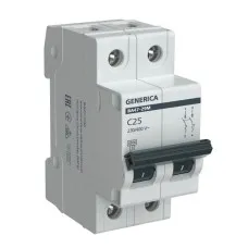 GENERICA ВА47-29М 2P C 25А 4,5кА (MVA21-2-025-C-G). Автоматический выключатель. IEK