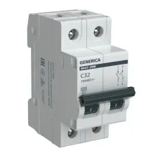 GENERICA ВА47-29М 2P C 32А 4,5кА (MVA21-2-032-C-G). Автоматический выключатель. IEK