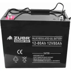 ZUBR MARINE GEL NPG 12-80 (12V, 80Ah). Аккумулятор герметичный свинцово-кислотный. ZUBR
