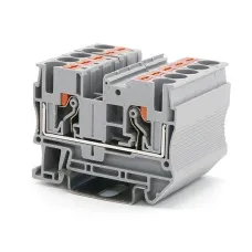 Клемма проходная, зажим push-in, 2 точки подключения, 6 кв.мм, серая (VPR-6-GY). Клемма проходная, 2 точки подключения. ДКС