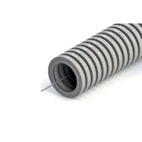 Труба ПНД лёгкая безгалогенная (HF) серая с зондом D20 (PR02.0130). Труба гофрированная. Промрукав
